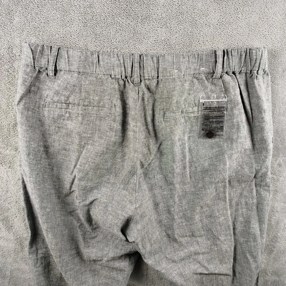NWOT UNIQLO Chino Pants Men's XL Gray Linen Blend Chambray Flat Front